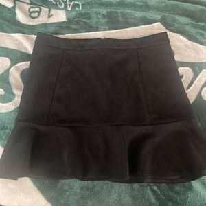 Suede mini skirt